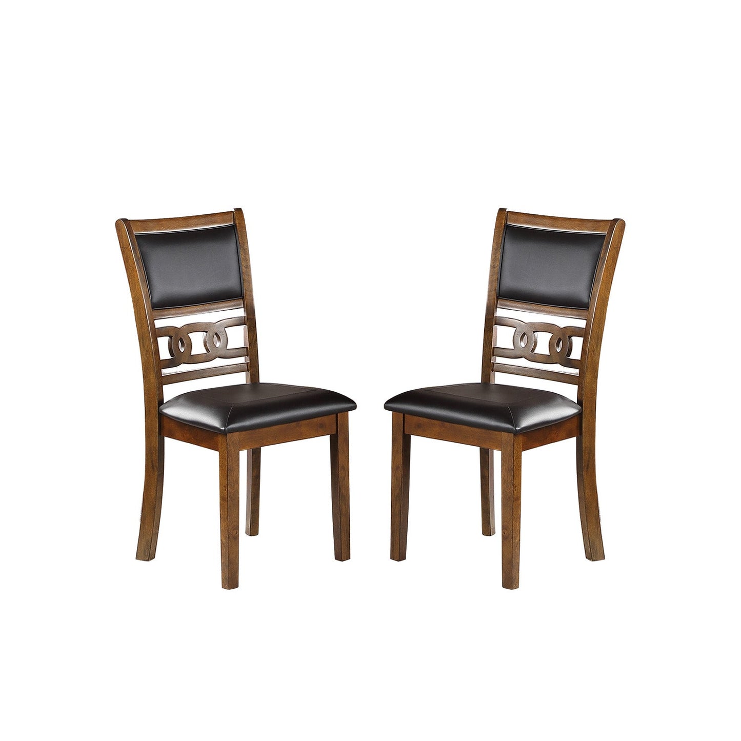 Set of 2 Upholstered Dining Chair in Walnut Finish