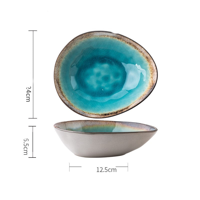 Retro Shaped Ceramic Bowls And Plates
