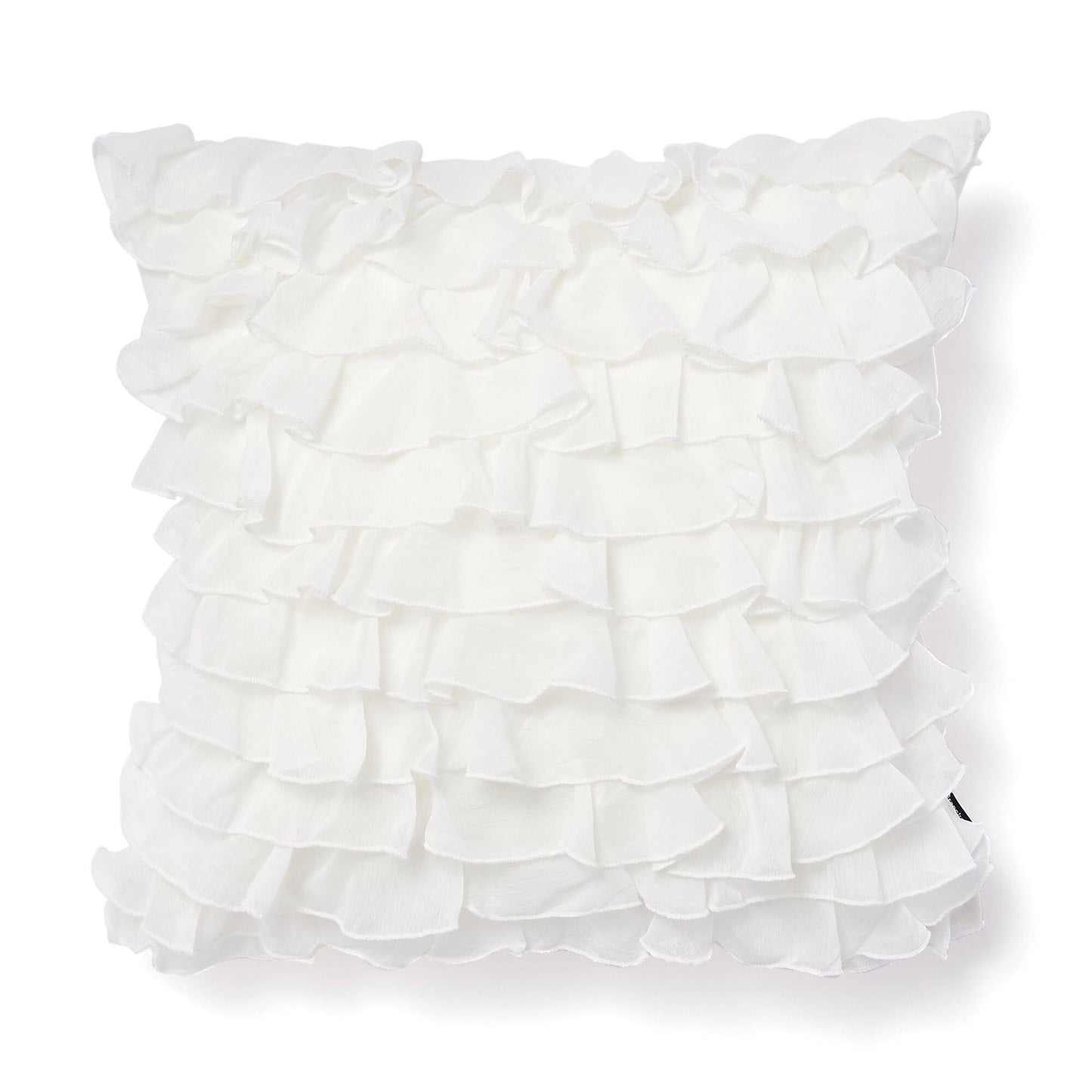 Chiffon Frill Cushion Cover 450 X 450 White