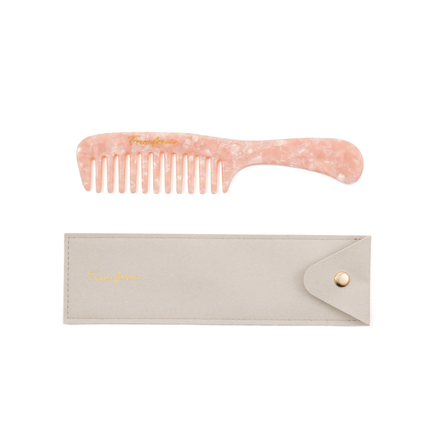 Compact Comb With Pouch M Pink