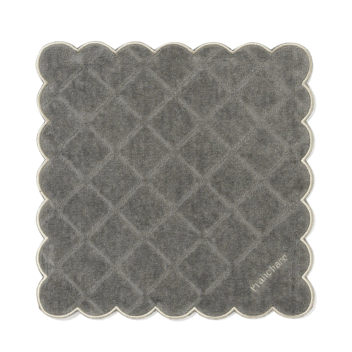 Quiltscallops Handkerchief Towel Gray