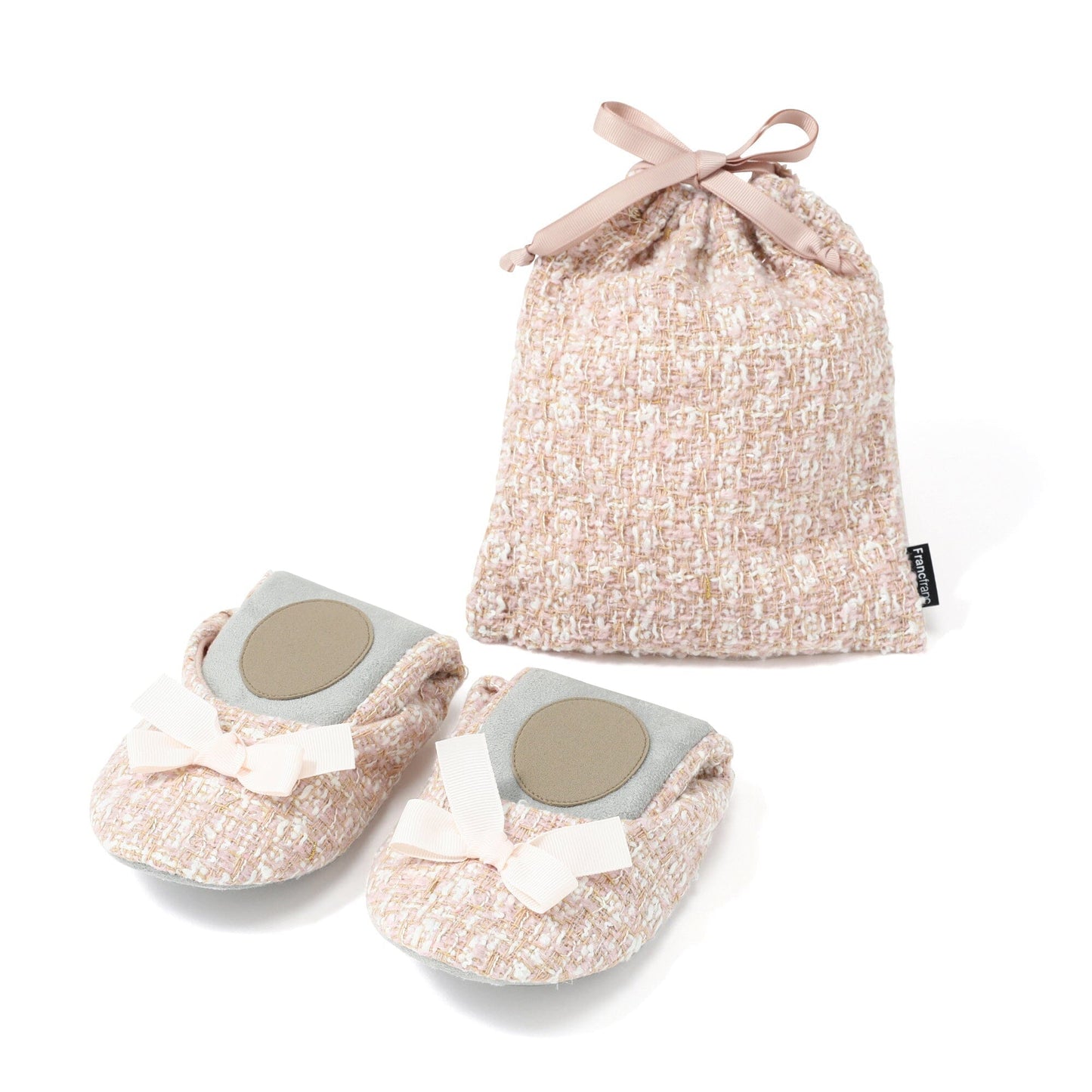 Pocketable Roomshoes Tweed Pink