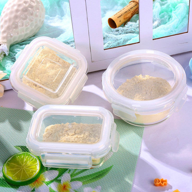 Wholesale transparent tempered glass sealed milk powder tank tea storage can home heat resistant high temperature food cans