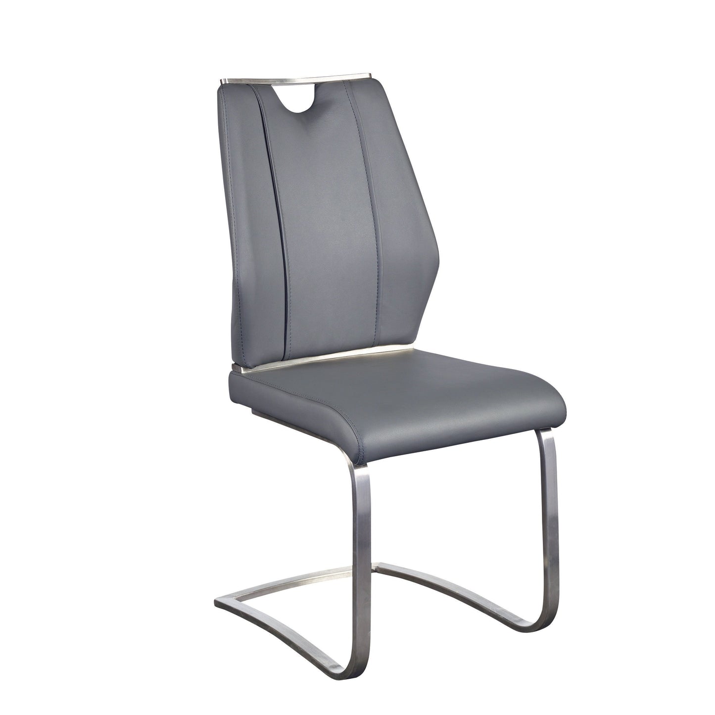 Lexington Side Chair Brushed Stainless Steel Base - Atmosphere Interiors