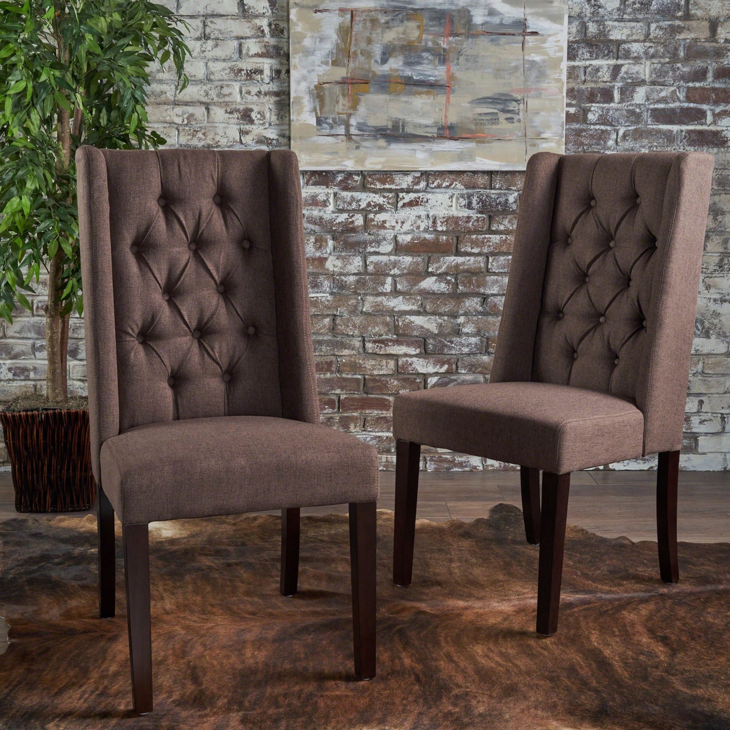 Dining Chair - Dark Brown - Particle Board