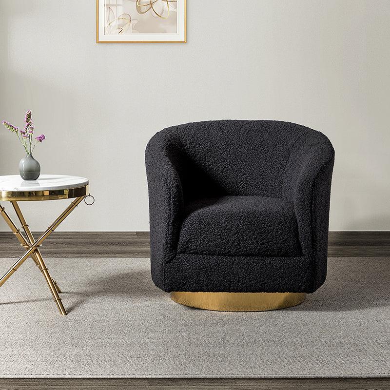 Victoria Boucle Swivel Barrel Chair - Hulala Home