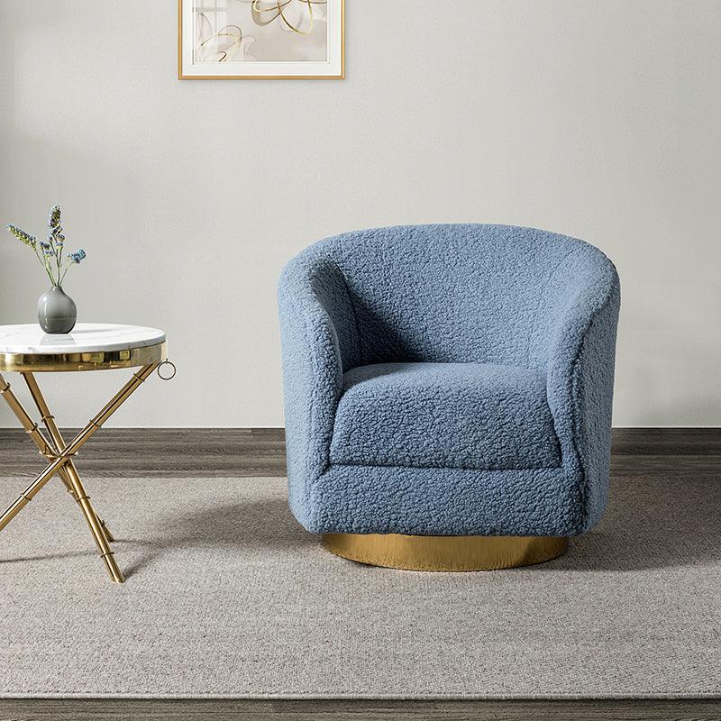 Victoria Boucle Swivel Barrel Chair - Hulala Home