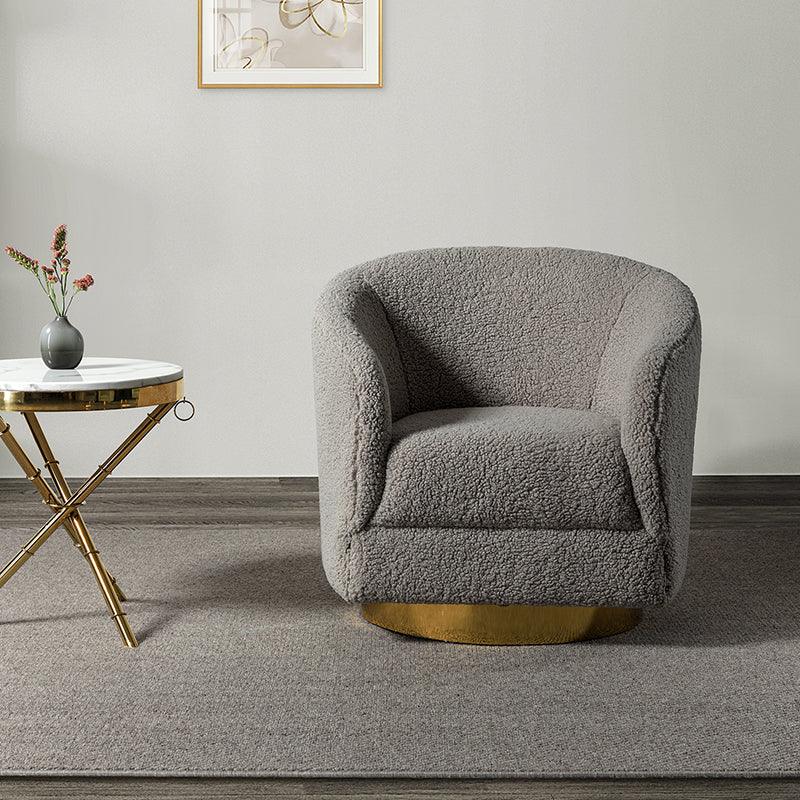 Victoria Boucle Swivel Barrel Chair - Hulala Home