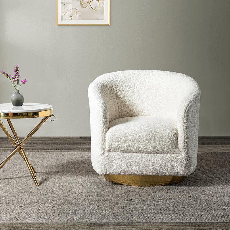 Victoria Boucle Swivel Barrel Chair - Hulala Home