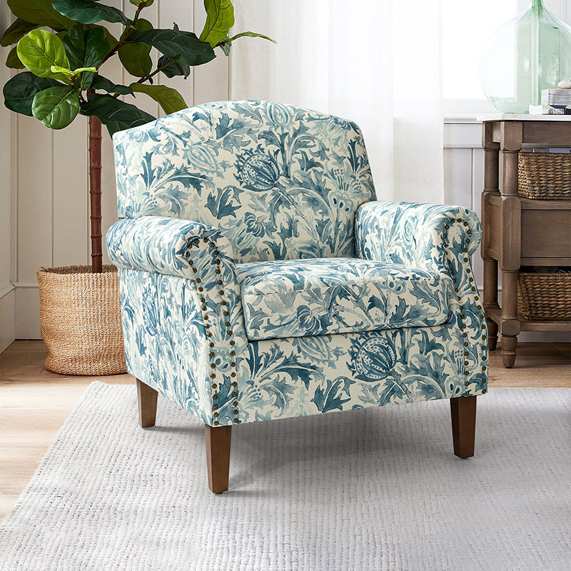 Matteo Upholstered Armchair with Nailhead Trim