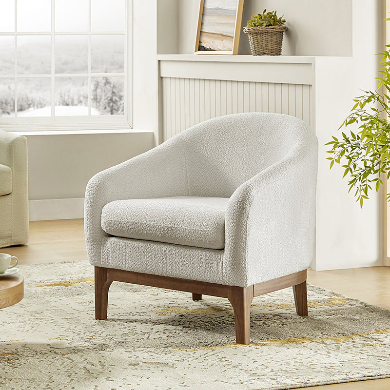 August Boucle Armchair Chair with Soft, Fuzzy Texture