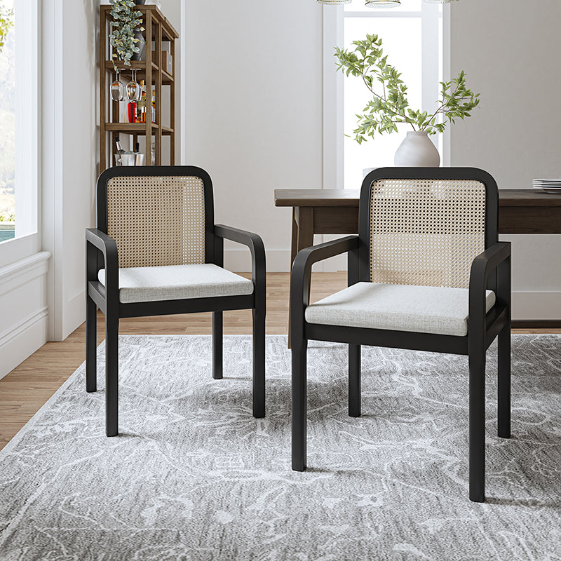 Rattan Backrest Elegance: Kevin Ratten Dining Chairs