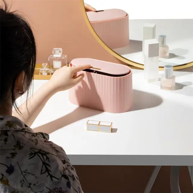Light Luxury Desktop Trash Can Press Trash Can Double Bagging Large Capacity Small Trash Can 2023 Small Press Trash Can New
