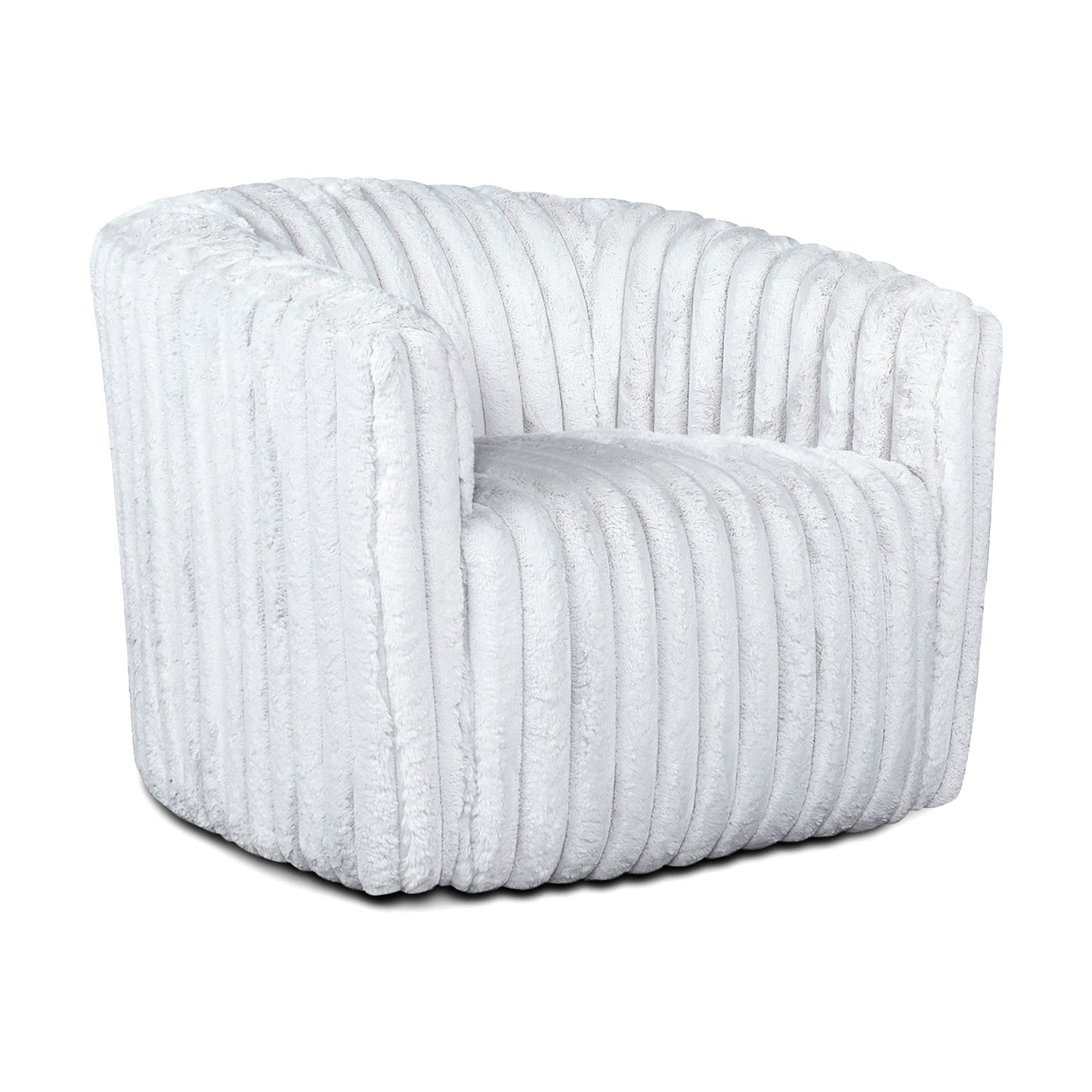 Mayfield White Velvet Swivel Chair