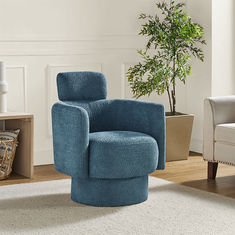 Mario Modern Comfort Upholstered Swivel Barrel Chair