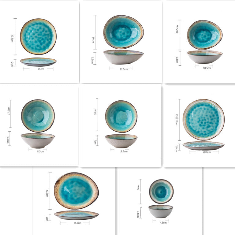 Retro Shaped Ceramic Bowls And Plates