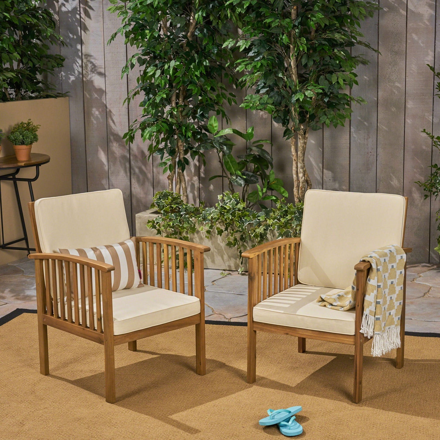 Casa Acacia Club Chair - Brown - Fabric