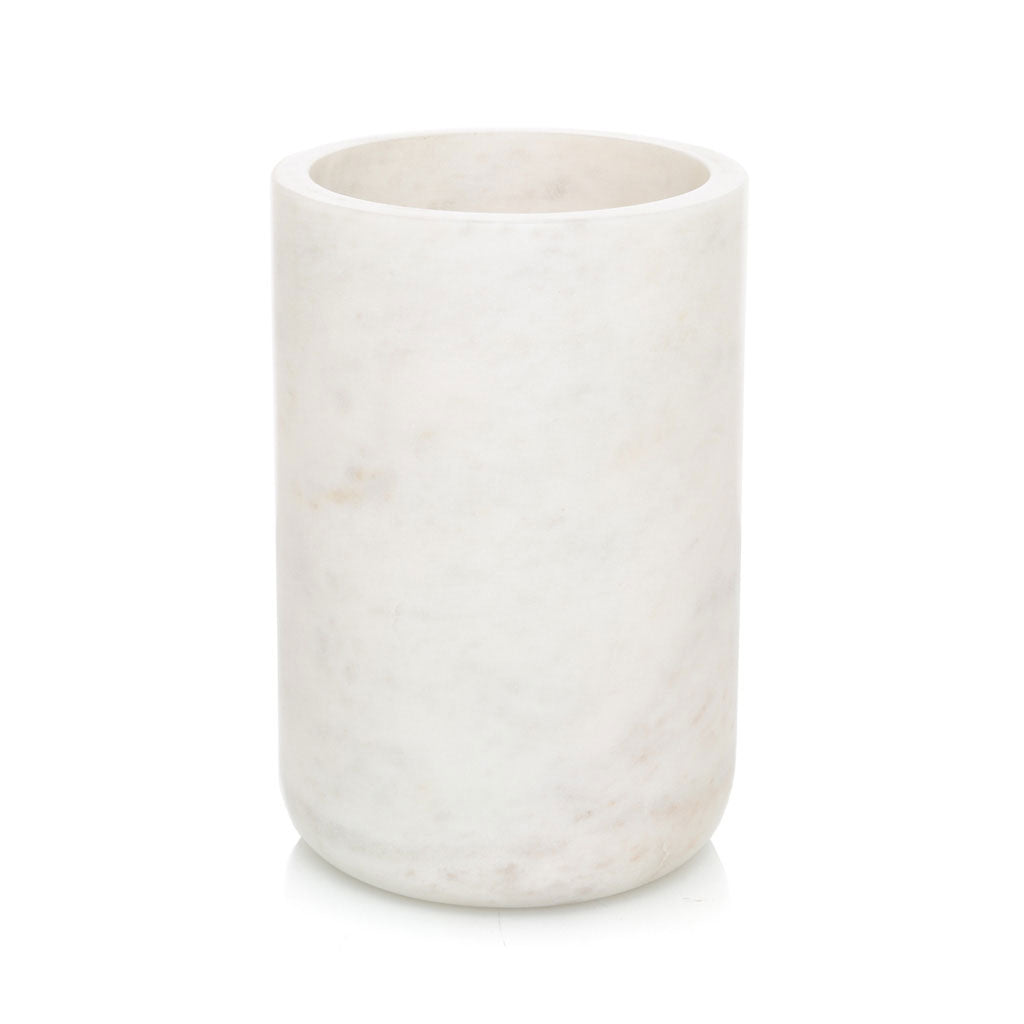 Large White Marble Holder / Bottle Chiller