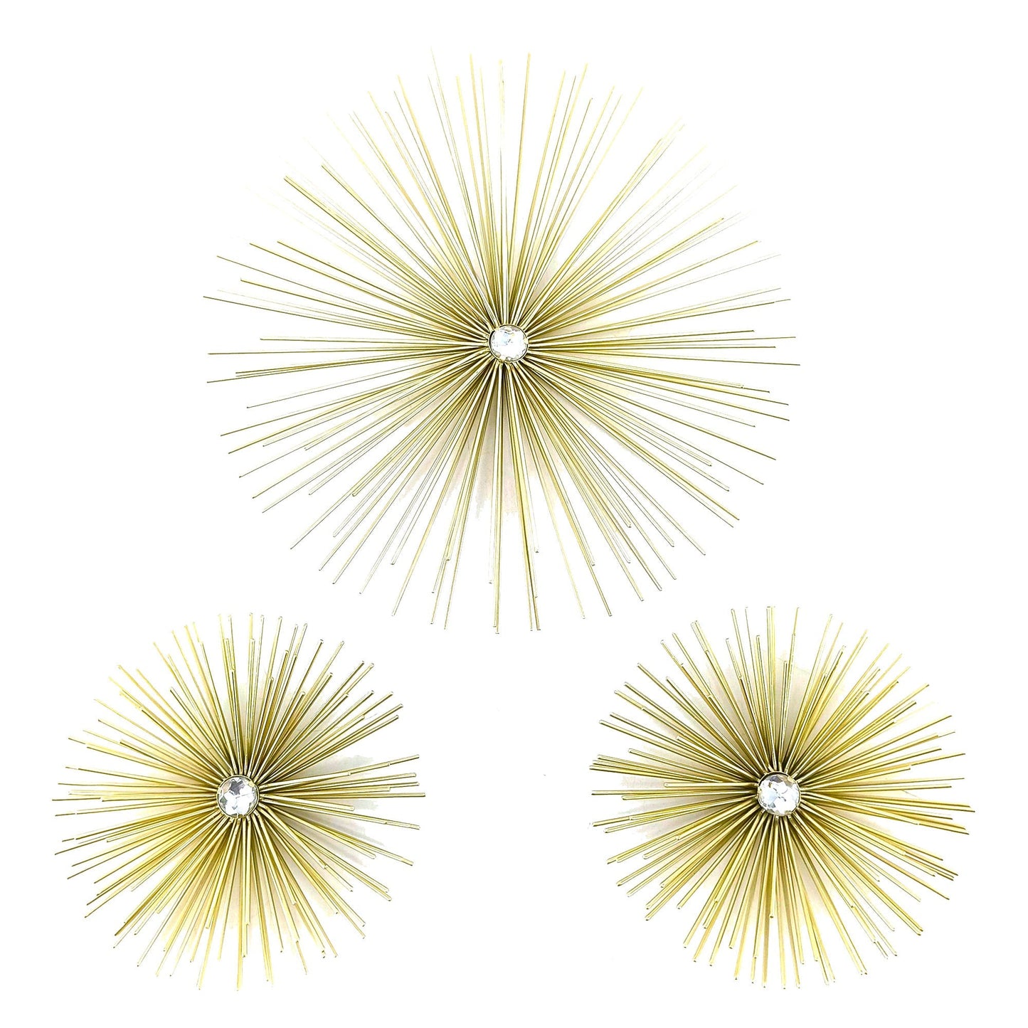 My Store 3 Piece Starburst Metal Wall Decor Set, Gold, (2) 6 Inches, (1) 9 Inches
