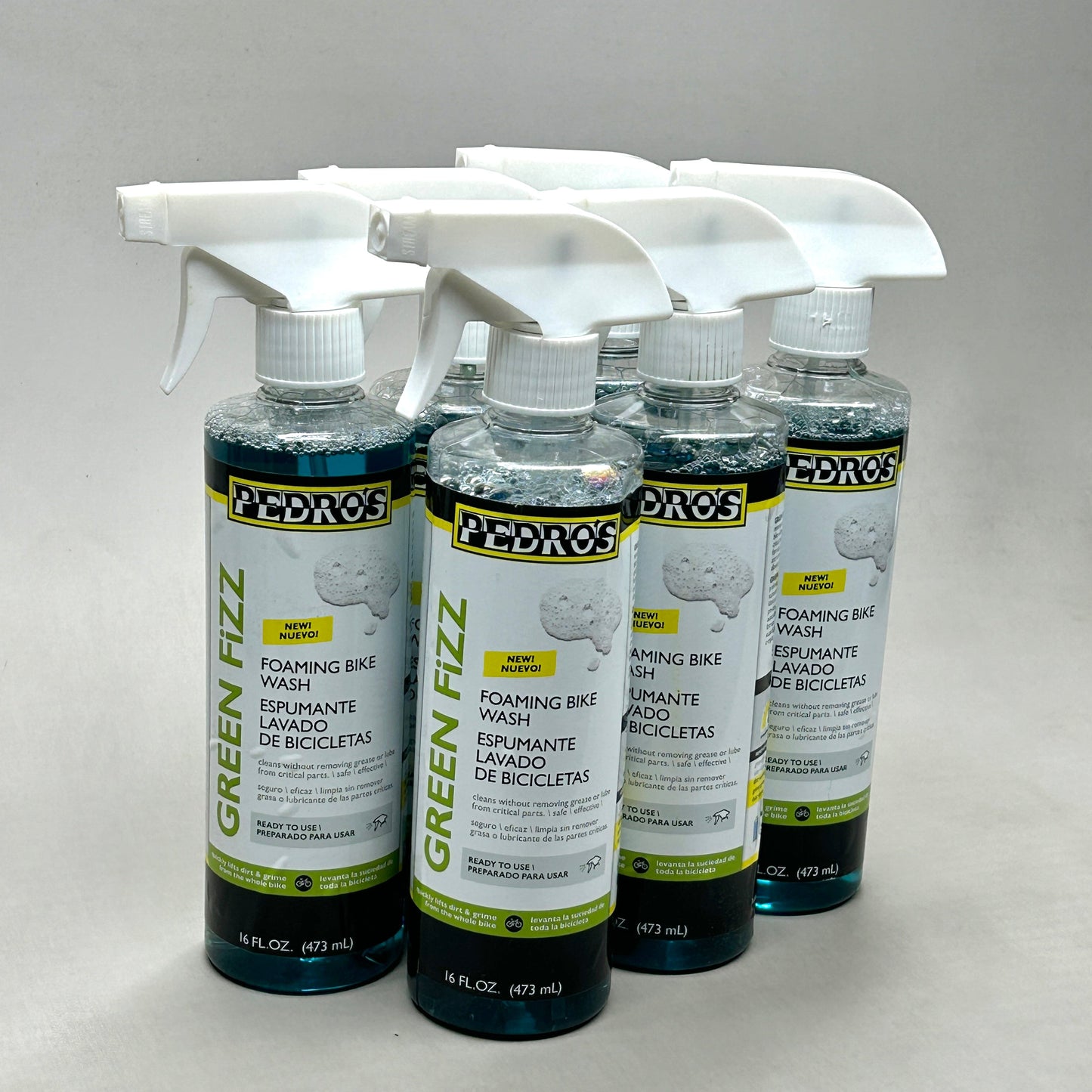 PEDRO'S 6-PACK! Green Fizz Foaming Bike Wash 16 fl oz (New)