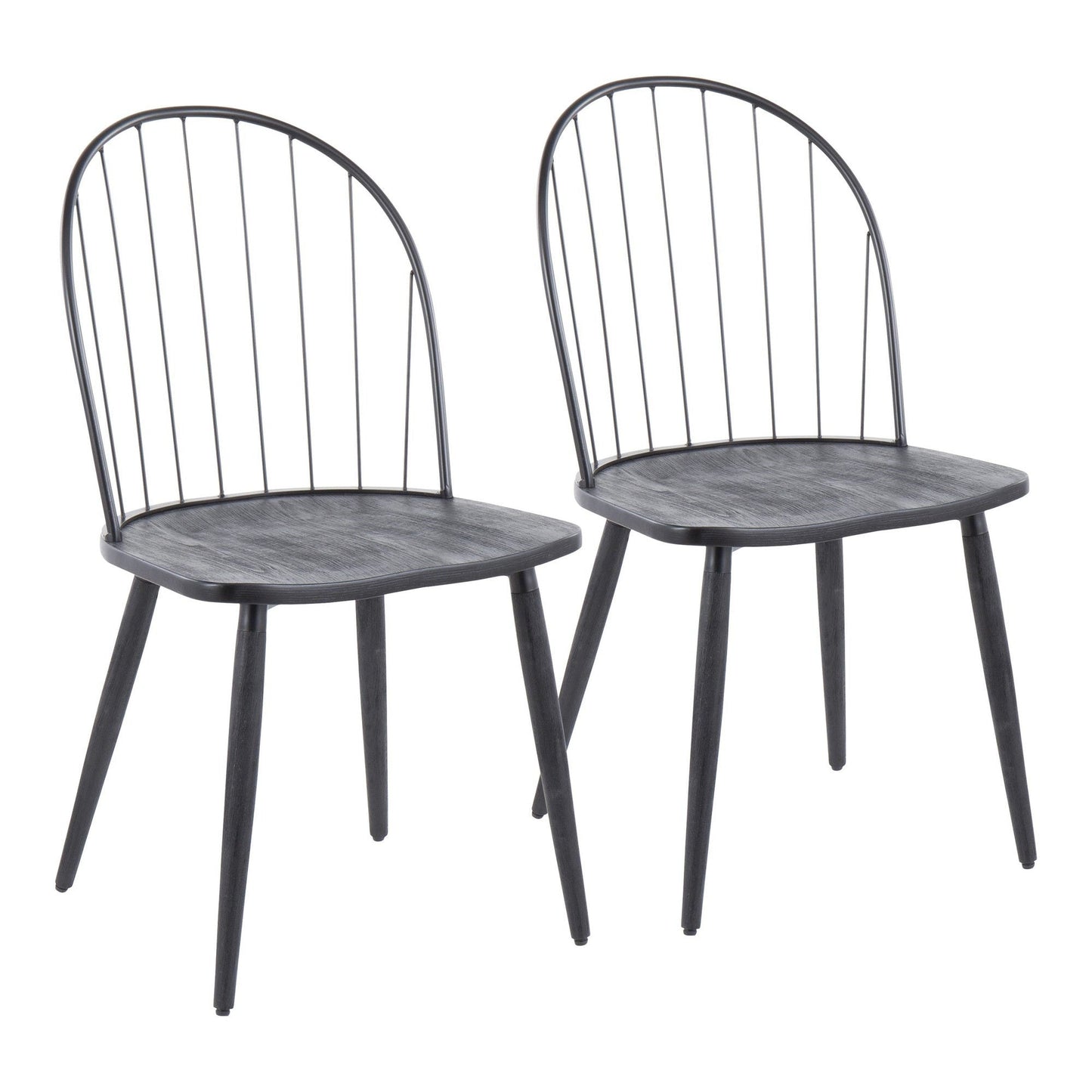 Coma Berenices 2 Black High Back Armless Dining Chairs