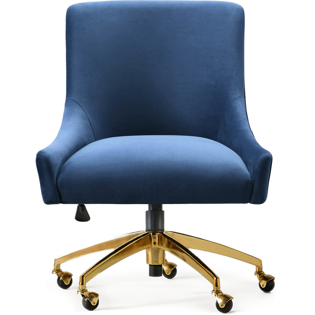 PIPER NAVY VELVET SWIVEL OFFICE CHAIR