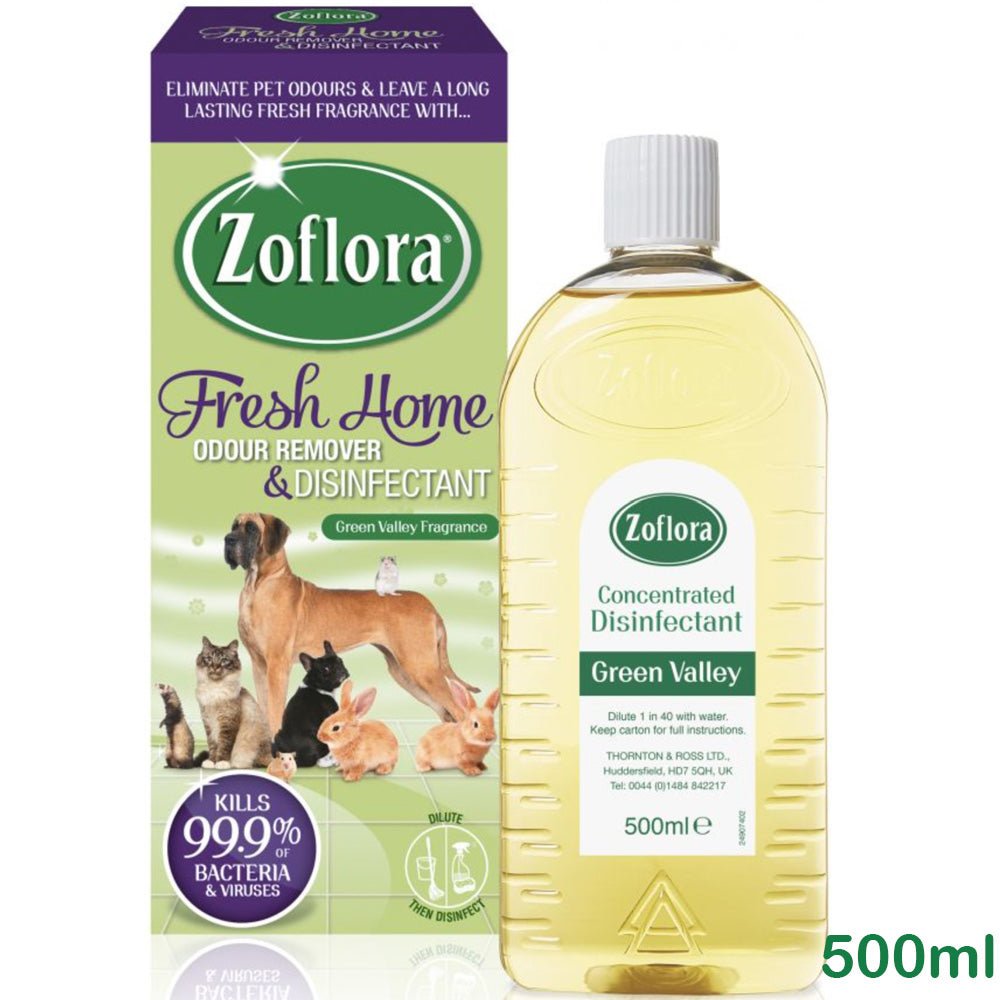ZOFLORA - Concentrated Antibacterial Disinfectant, Pets Fresh Home Green Valley 500ml