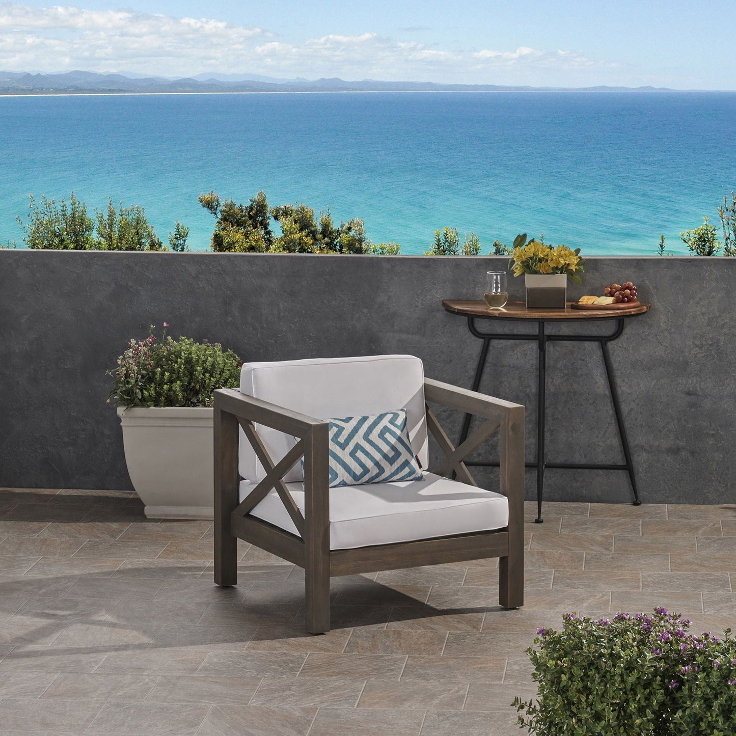 Brava Club Chair - Gray / White