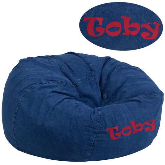 Personalized Oversized Denim Kids Bean Bag Chair