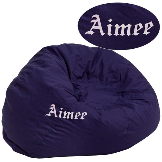 Personalized Oversized Solid Navy Blue Bean Bag Chair