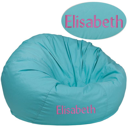 Personalized Oversized Solid Mint Green Bean Bag Chair