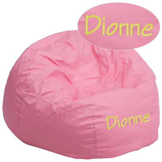 Personalized Oversized Solid Light Pink Bean Bag Chair