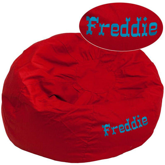 Personalized Oversized Solid Red Bean Bag Chair