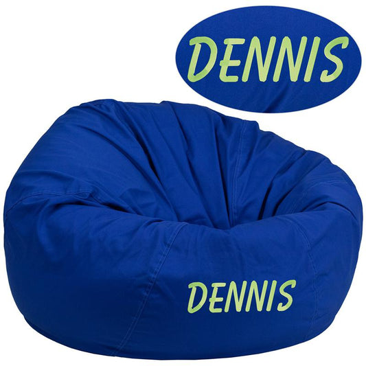 Personalized Oversized Solid Royal Blue Bean Bag Chair