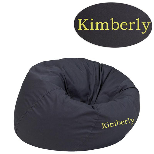 Personalized Small Solid Gray Kids Bean Bag Chair