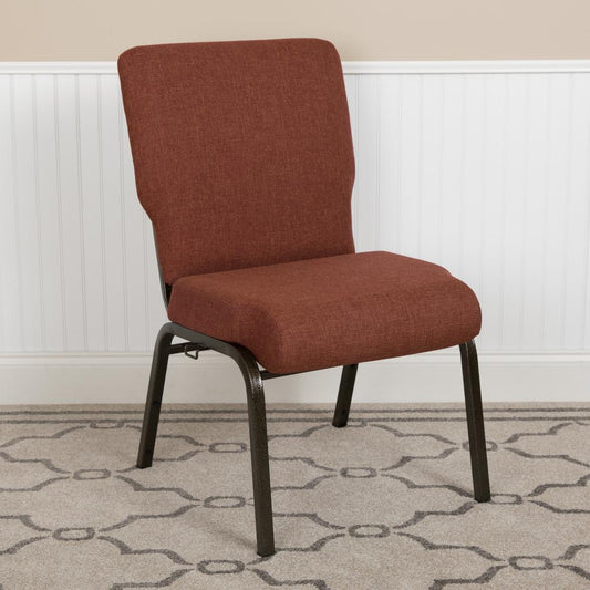 Advantage 20.5 in. Cinnamon Molded Foam Church Chair with Book Rack