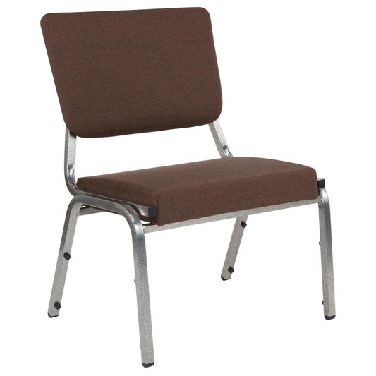 1500 lb. Rated Brown Antimicrobial Fabric Bariatric Medical Reception Chair with 3/4 Panel Back