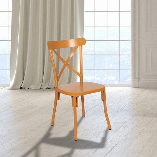 Metal Cross Back Chair (Natural)