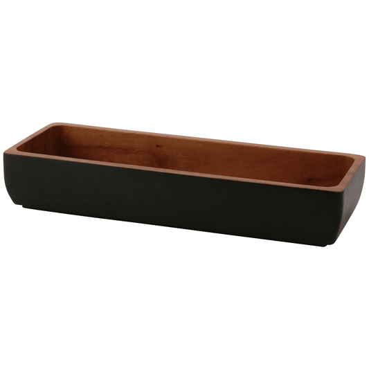 Wooden Rect Cultery Case Black