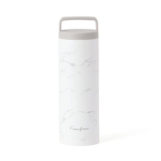 Stainless Steel Bottle With Handle 470ml Marble White