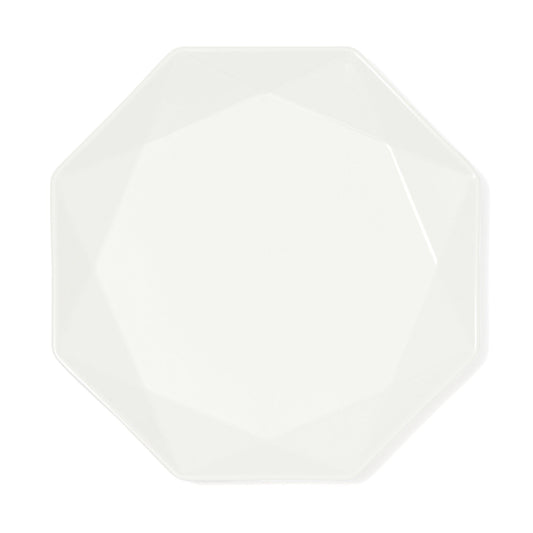 Blanche Plate M Octagon  White