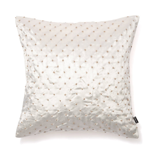 Shiny Knot Cushion Cover 450 X 450 White X Gold