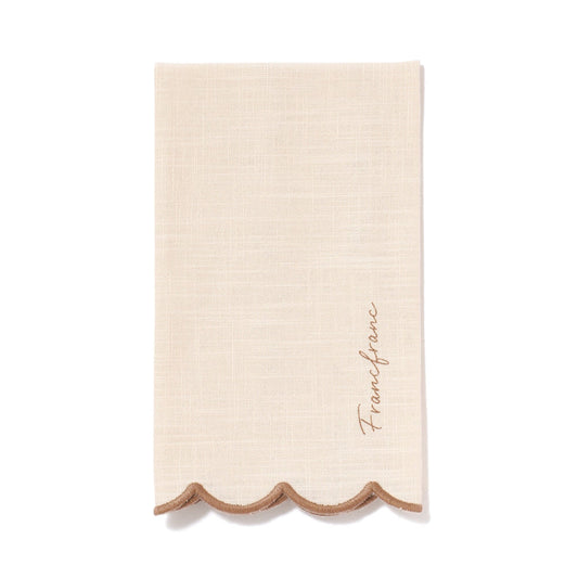 Kitchen Cloth Frill Logo Ivory