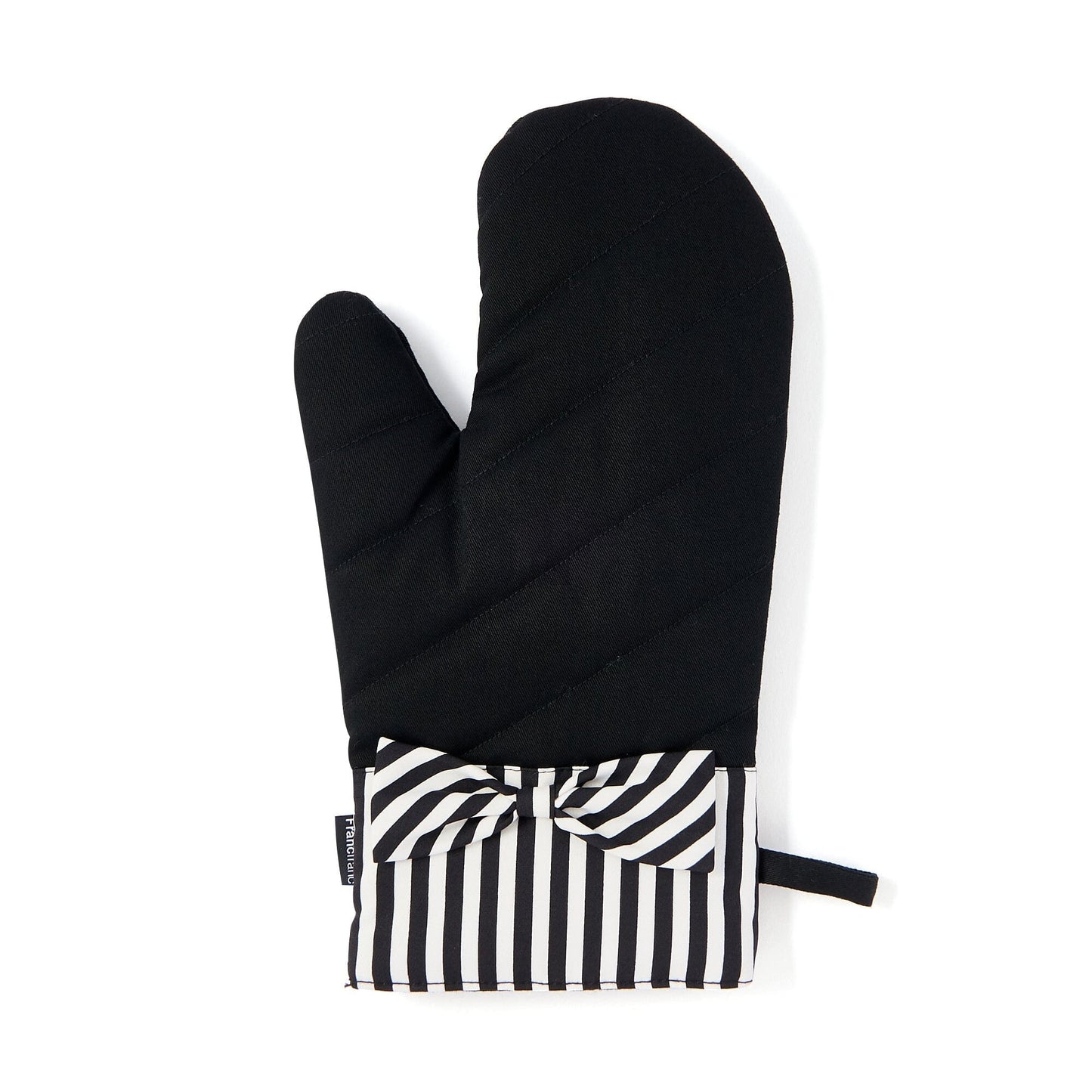 Stripe Ribbon Mitten  Black