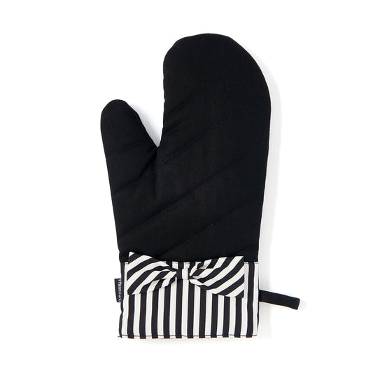 Stripe Ribbon Mitten  Black