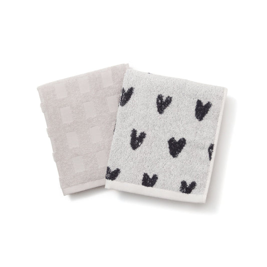 23AW Vale Face Towel HEART White