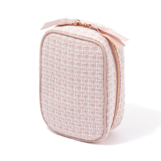 Tweed Stand Pouch  Pink