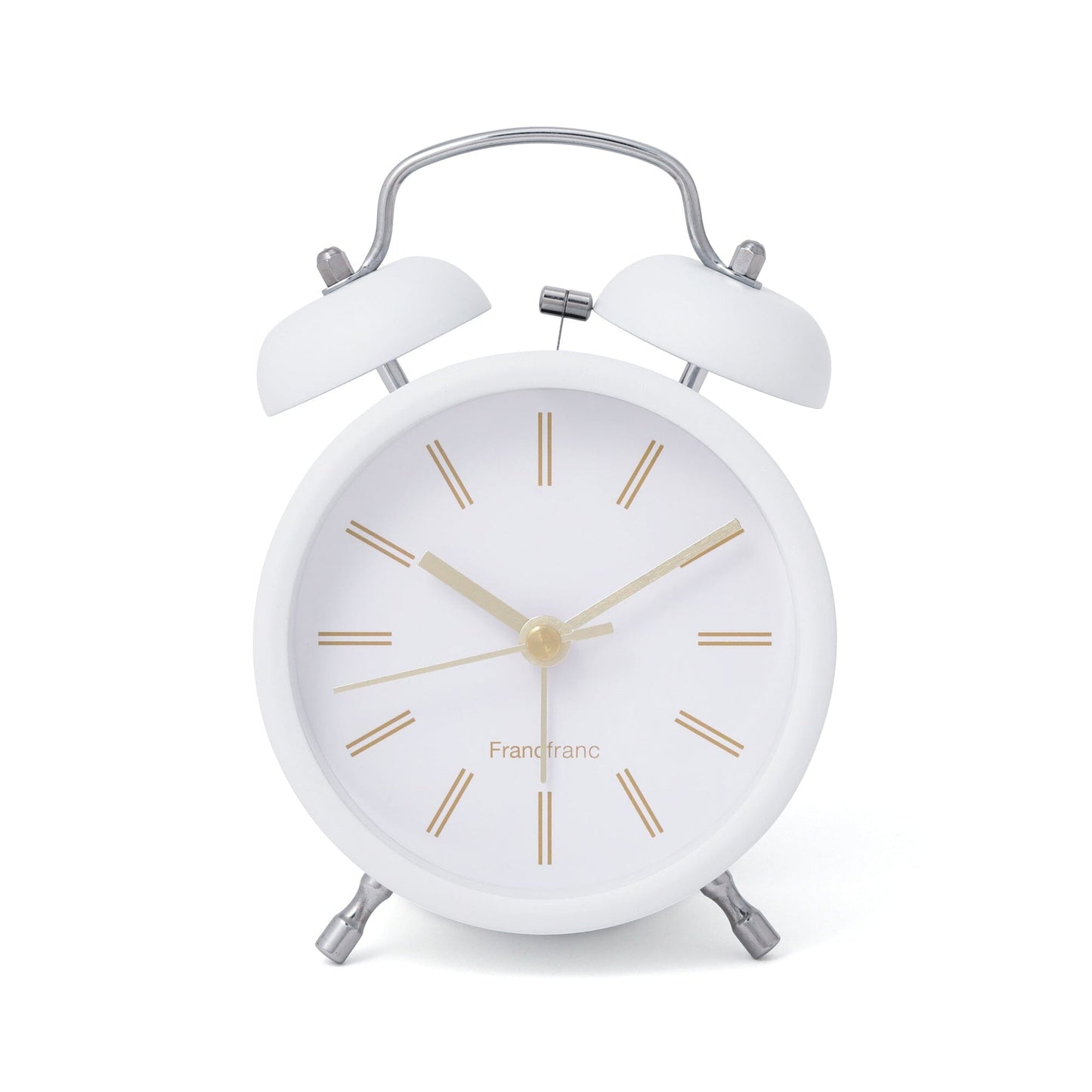 Twin Table Clock White