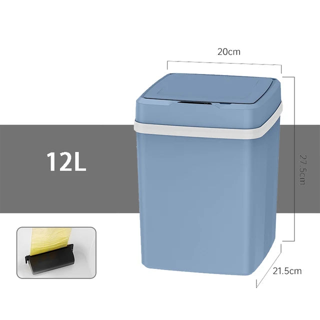 12/14/16L Smart Sensor Trash Can Bathroom Parlor Toilet Kitchen Household Automatic Trash Can Waterproof High Capacity Waste Bin