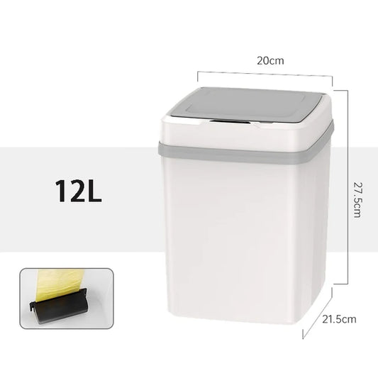 12/14/16L Smart Sensor Trash Can Bathroom Parlor Toilet Kitchen Household Automatic Trash Can Waterproof High Capacity Waste Bin
